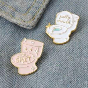 New Toilet Pink brooch gift